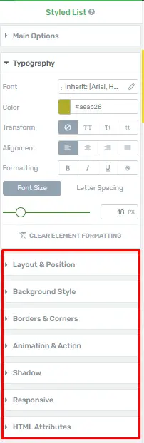 Styled List Element