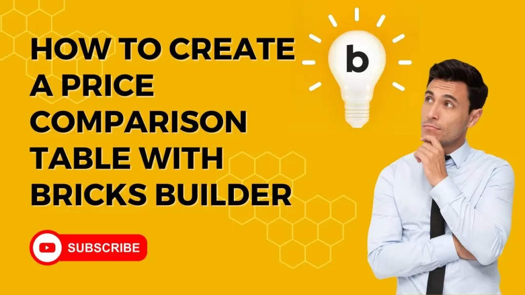 Create a price comparison table using Bricks Builder. Compare prices easily.